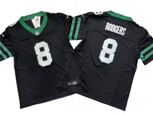 New York Jets #8 Aaron Rodgers Legacy Black Vapor F.U.S.E. Limited Jersey